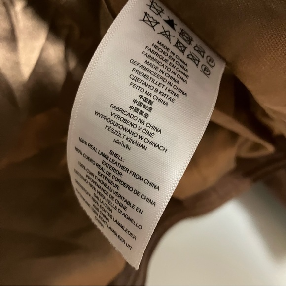 Michael Kors Biker 2 in 1 convertible vest brown leather jacket gold hardware - Picture 8 of 15